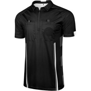 FitsT4 Sports Pro Soccer Referee Jersey Short Sleeve Ref Shirts(Black)