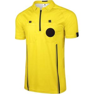 FitsT4 Sports Pro Soccer Referee Jersey Short Sleeve Ref Shirts(Yellow)