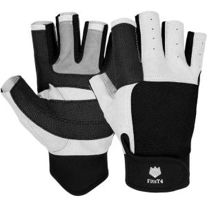 FitsT4 Sports Sailing Gloves 3/4 Finger and Grip Great for Sailing, Yachting, Paddling, Kayaking, Fishing, Dinghying Water Sports for Men and Women(Black)
