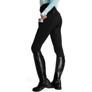 FitsT4 Sports Women’s Fleece Horse Riding Pants Full Seat Equestrian Breeches Winter Riding Tights with Pockets(Black)