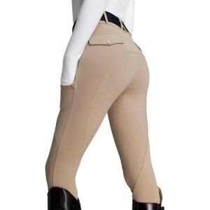 FitsT4 Sports Women’s Fleece Horse Riding Pants Full Seat Equestrian Breeches Winter Riding Tights with Pockets(Khaki)