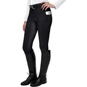 FitsT4 Sports Women’s Full Seat Riding Tights Active Silicon Grip Horse Riding Tights Equestrian Breeches(Black)