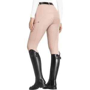 FitsT4 Sports Women’s Full Seat Riding Tights with Zipper Pockets Horseback Riding Pants Equestrian Breeches for Women(Foggy Pink)