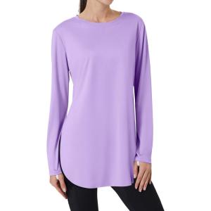 FitsT4 Sports Womens Sun Shirt Long Sleeve Running Tunic Shirts UPF50+ Moisture Wicking Workout Athletic Hiking Tops(Purple)