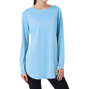 FitsT4 Sports Womens Sun Shirt Long Sleeve Running Tunic Shirts UPF50+ Moisture Wicking Workout Athletic Hiking Tops(Skyblue)
