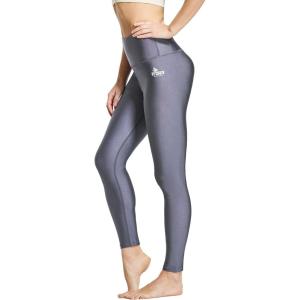 FitsT4 Sports Women’s Swimming Leggings UPF 50+ High Waisted with Pockets Swim Pants(Dark Grey)