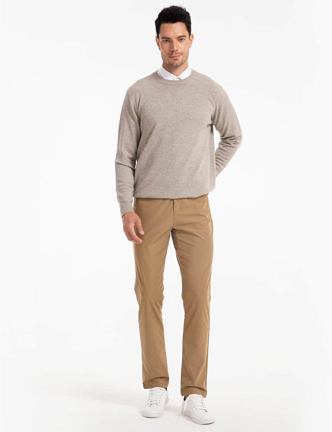 imageFitsT4 Mens Golf Pants Stretch Relaxed Fit with 6 Pockets 30quot32quot Lightweight Quick Dry WrinkleFree Dress TrouserArtifact