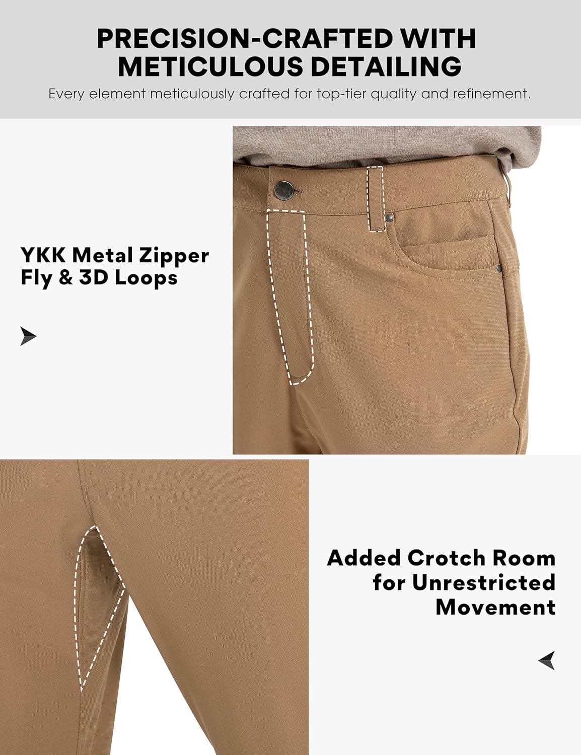 imageFitsT4 Mens Golf Pants Stretch Relaxed Fit with 6 Pockets 30quot32quot Lightweight Quick Dry WrinkleFree Dress TrouserArtifact