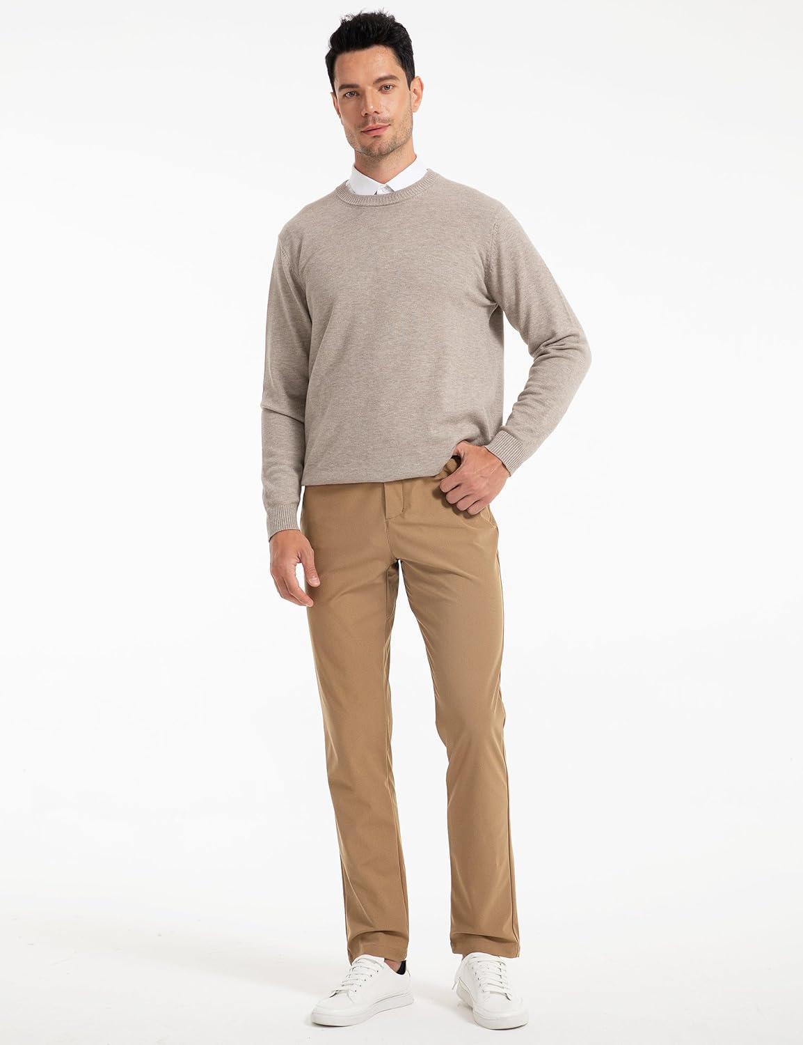 imageFitsT4 Mens Golf Pants Stretch Relaxed Fit with 6 Pockets 30quot32quot Lightweight Quick Dry WrinkleFree Dress TrouserArtifact