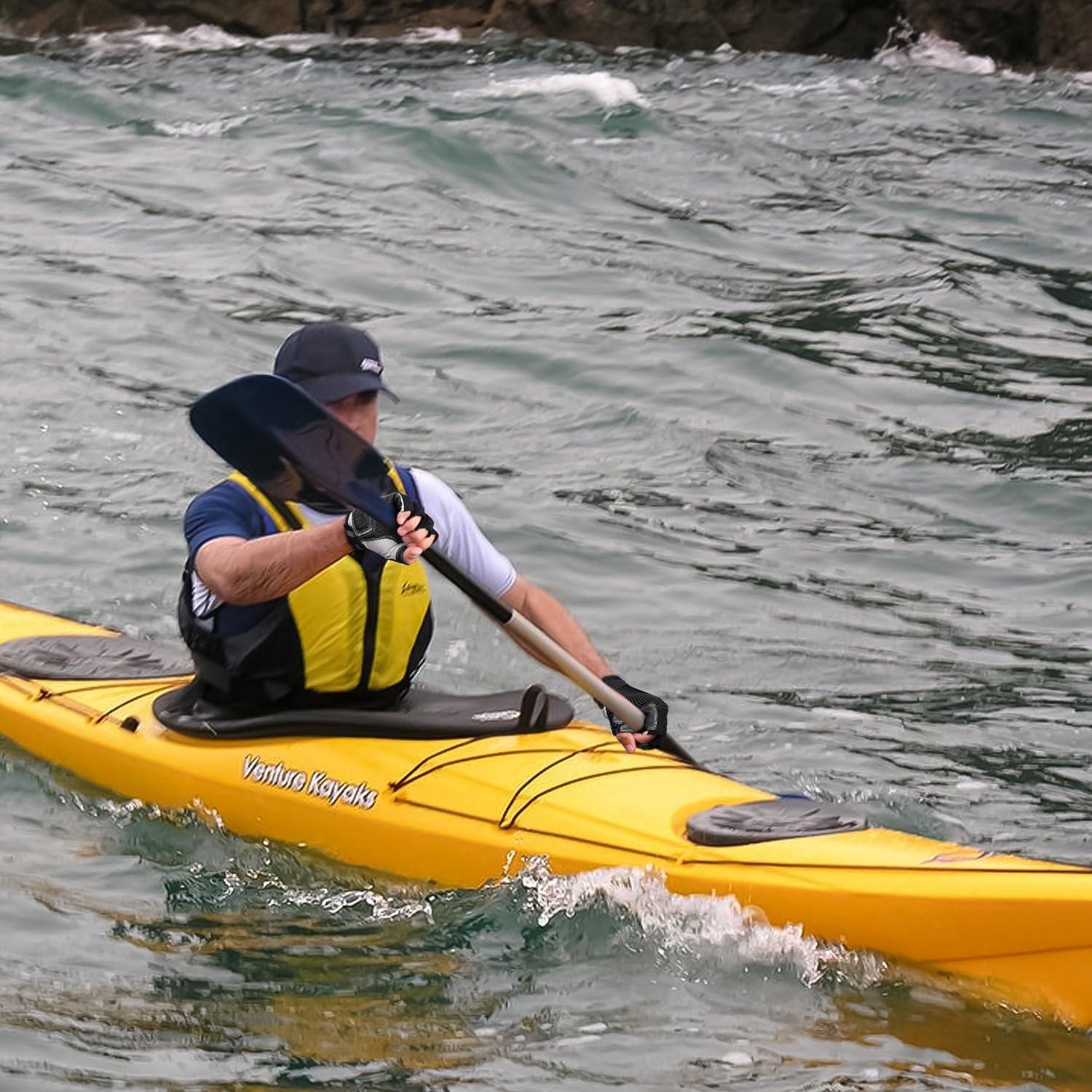 imageFitsT4 Sports Kayaking Gloves 34 or Full Finger Padded Palm Fingerless Gloves for Men Women Youth Perfect for Sailing Paddling Canoeing Boating Workout Rowing SUP and Other Water Sportsblack