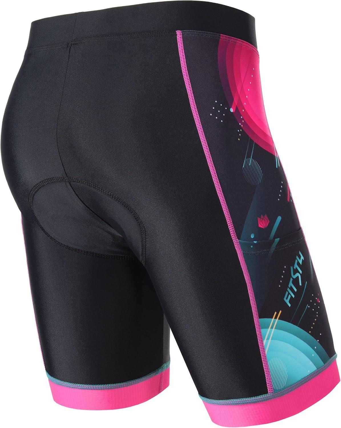 imageFitsT4 Sports Kids Cycling Bike Shorts Boys Girls Printed Biking Shorts with PocketsPink