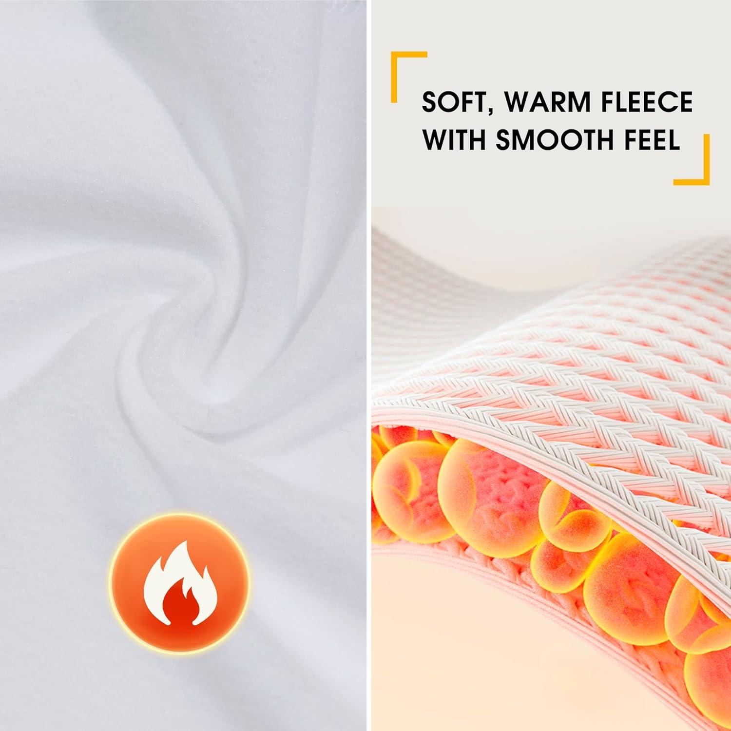 imageFitsT4 Sports Mens Thermal Fleece Lined Mock Neck Baselayer TopsWhite