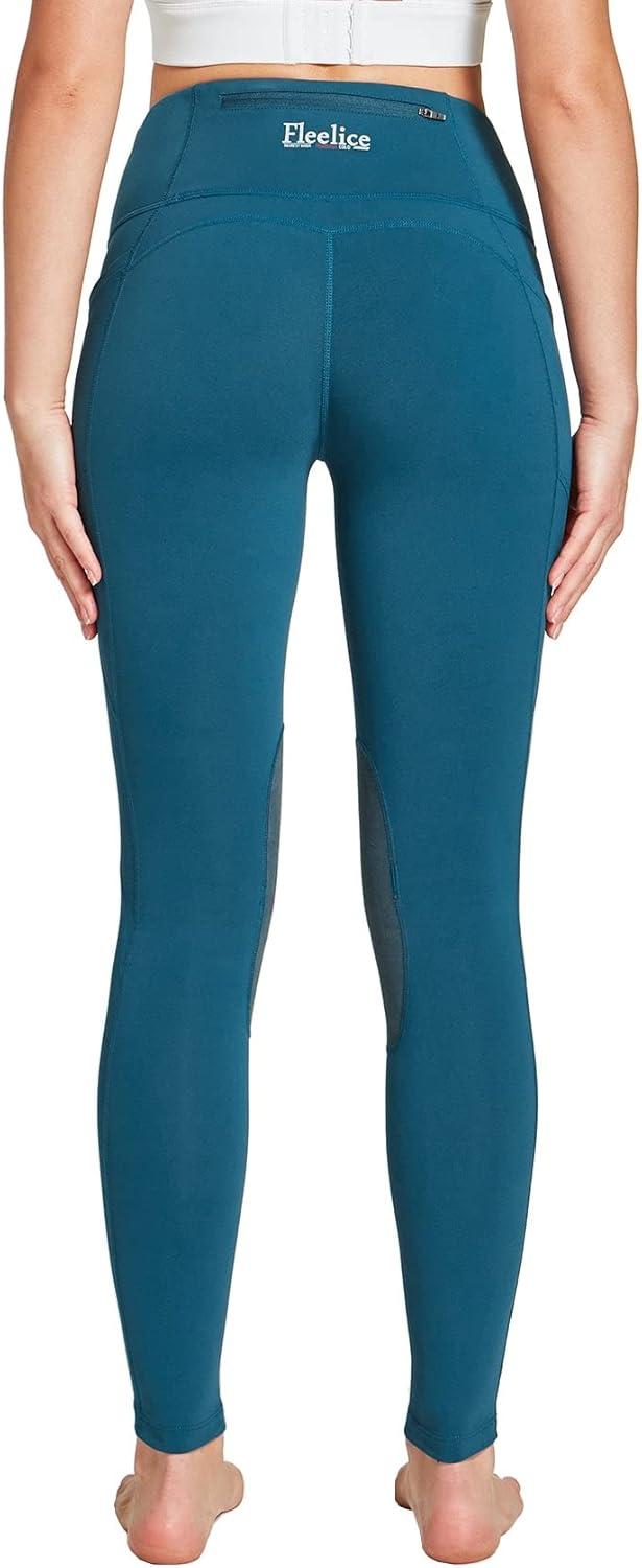 imageFitsT4 Sports Womens Fleece Lined Riding Breeches Winter Equestrian Pants Knee Patch Horseback Riding Tights Cell PocketNavy