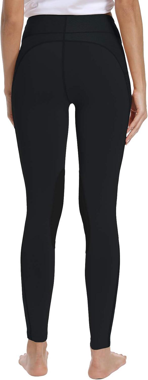 imageFitsT4 Sports Womens Riding Tights Knee Patch Ventilated Active Schooling TightsBlack