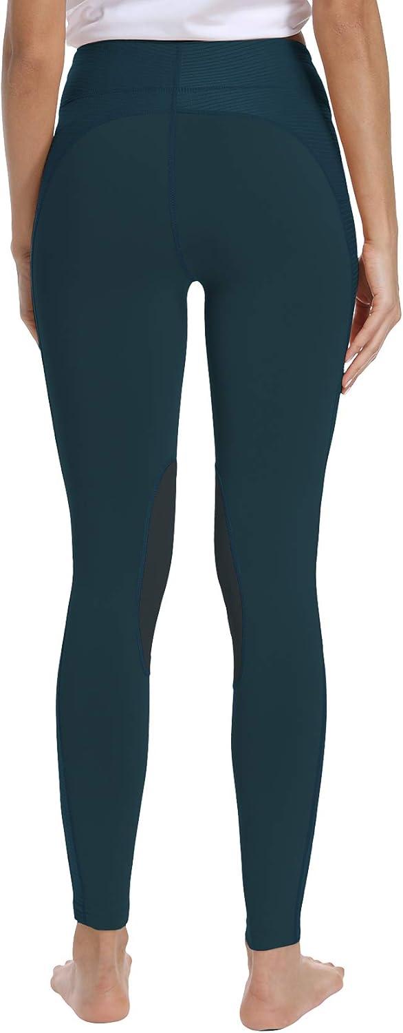 imageFitsT4 Sports Womens Riding Tights Knee Patch Ventilated Active Schooling TightsBlue Wing Teal