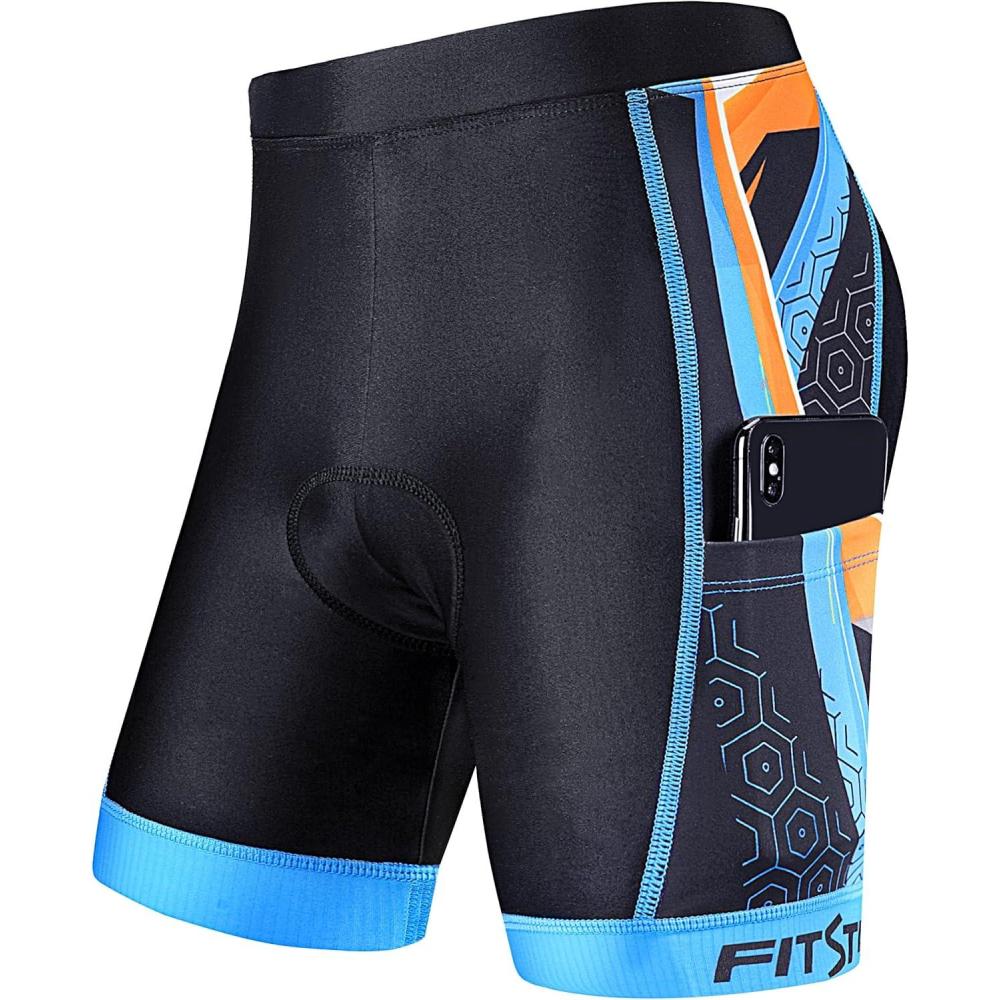 imageFitsT4 Sports Kids Cycling Bike Shorts Boys Girls Printed Biking Shorts with PocketsBlueOrange