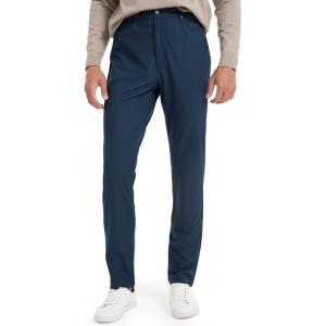 FitsT4 Men’s Golf Pants Stretch Relaxed Fit with 6 Pockets – 30″/32″ Lightweight Quick Dry Wrinkle-Free Dress Trouser(Navy)