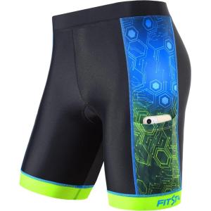 FitsT4 Sports Kids Cycling Bike Shorts Boys Girls Printed Biking Shorts with Pockets(Blue)