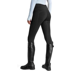 FitsT4 Sports Women’s Winter Riding Breeches Fleece Lined Horse Riding Pants Tights Full Seat Silicone Equestrian Breeches(Black)