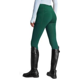 FitsT4 Sports Women’s Winter Riding Breeches Fleece Lined Horse Riding Pants Tights Full Seat Silicone Equestrian Breeches(Dark Green)