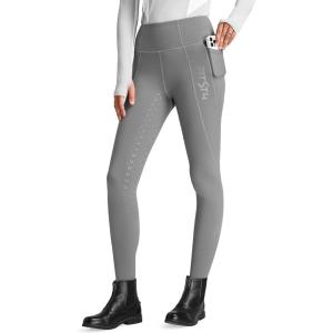 FitsT4 Sports Women’s Winter Riding Breeches Fleece Lined Horse Riding Pants Tights Full Seat Silicone Equestrian Breeches(Grey)