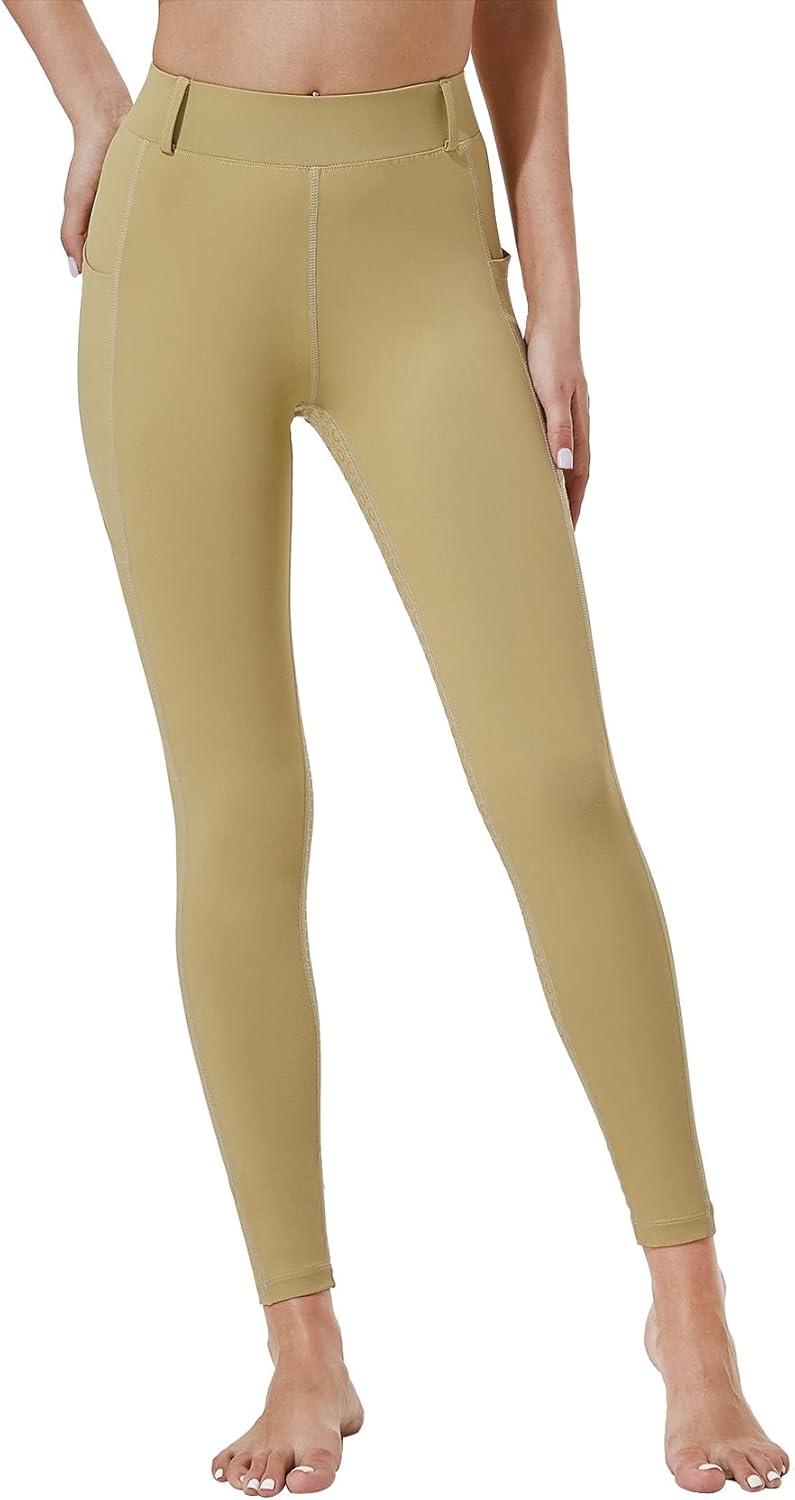 imageFitsT4 Sports Kids Full Seat Silicon Grip Riding Tights Horseback Riding Equestrian Schooling BreechesKhaki