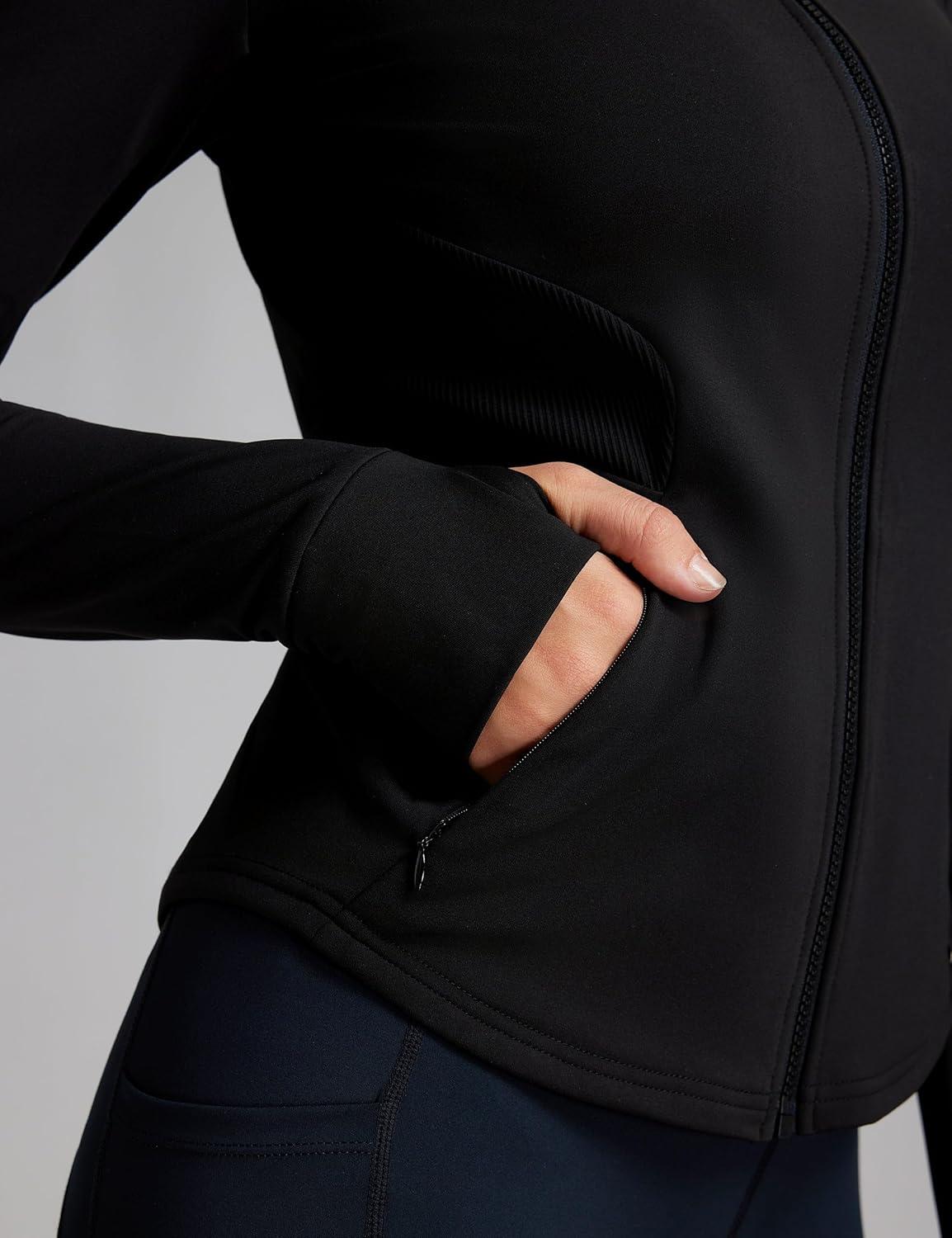 imageFitsT4 Sports Womens Equestrian Riding Shirts Long Sleeve Fleece Lined Horse FullZip Winter Thermal JacketsBlack