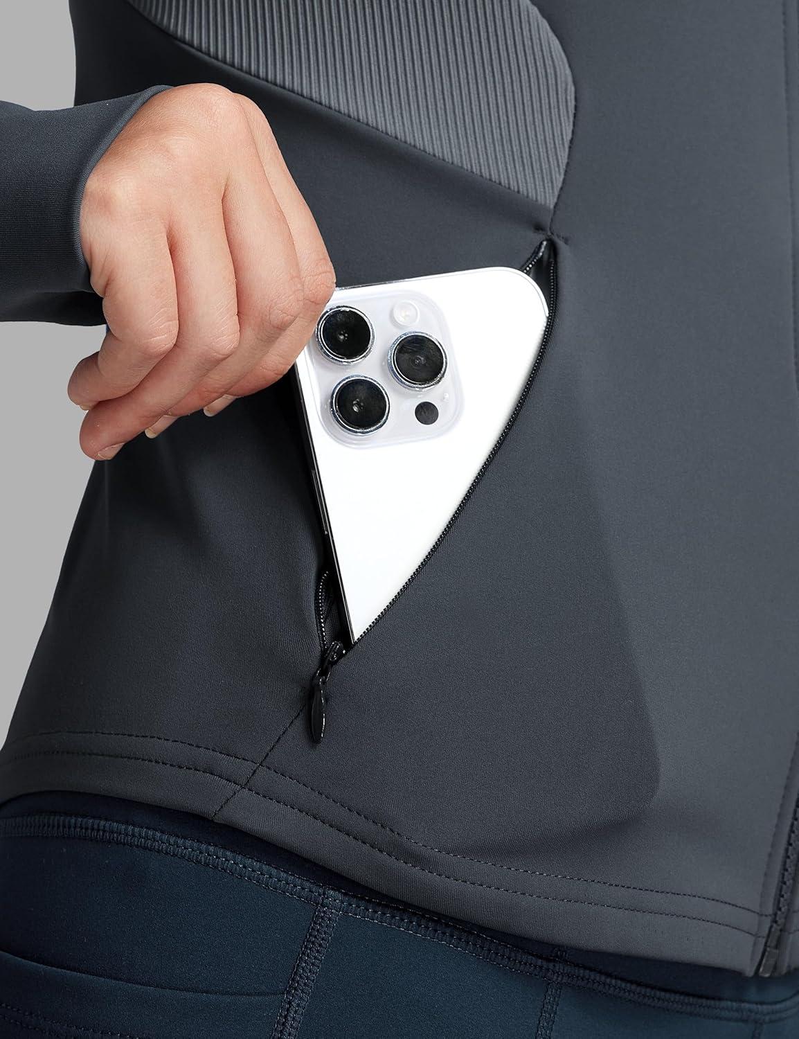 imageFitsT4 Sports Womens Equestrian Riding Shirts Long Sleeve Fleece Lined Horse FullZip Winter Thermal JacketsGrey