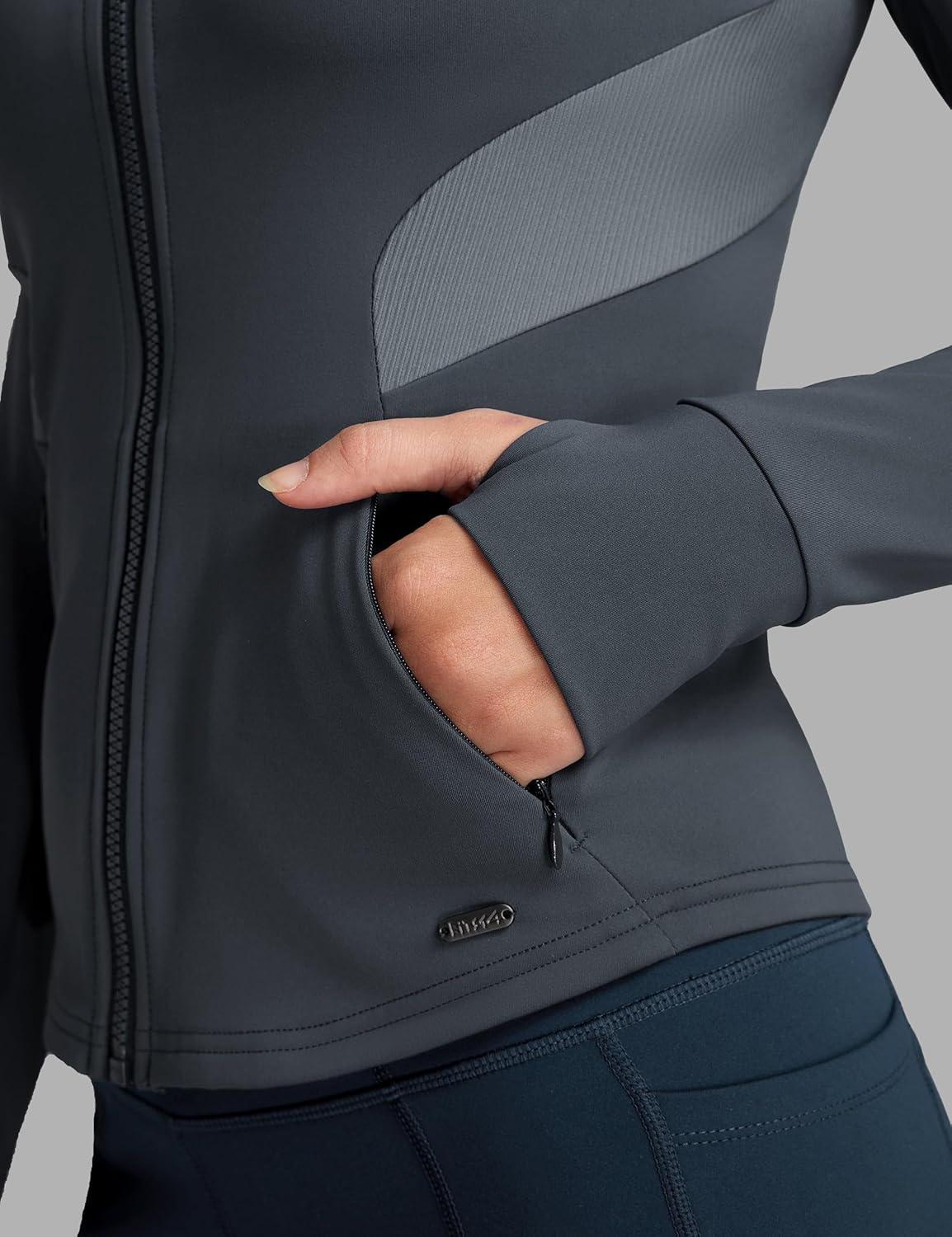 imageFitsT4 Sports Womens Equestrian Riding Shirts Long Sleeve Fleece Lined Horse FullZip Winter Thermal JacketsGrey