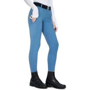 FitsT4 Sports Girls Winter Riding Breeches Kids Fleece Horse Riding Pants Knee-Patch Equestrian Schooling Tights Pockets(Haze Blue)