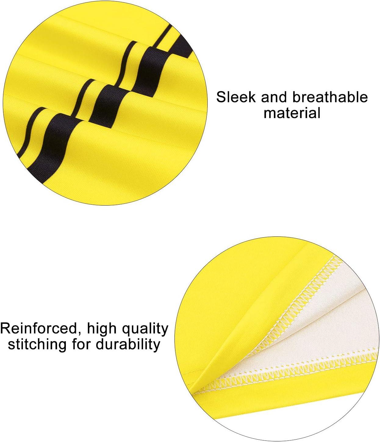 imageFitsT4 Mens Pro Soccer Referee Jersey Suit Long Sleeve and Short Sleeve Suit Yellow Medium Ref Shirt