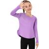 imageFitsT4 Sports Girls Sun Shirts Long Sleeve Rash Guard UPF 50 UV Protection Swim TopsPurple