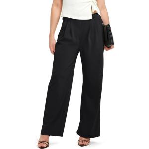 FitsT4 Sports Womens Wide Leg Dress Pants High Waisted Business Casual Pleated Trousers for Office Work Pants(Black)