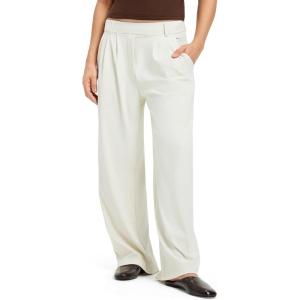 FitsT4 Sports Womens Wide Leg Dress Pants High Waisted Business Casual Pleated Trousers for Office Work Pants(Off-white)