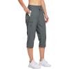 imageFitsT4 Sports Womens Cargo Hiking Capris Pants Lightweight Capris Quick Dry Drawstring Water Resistant Workout Pants