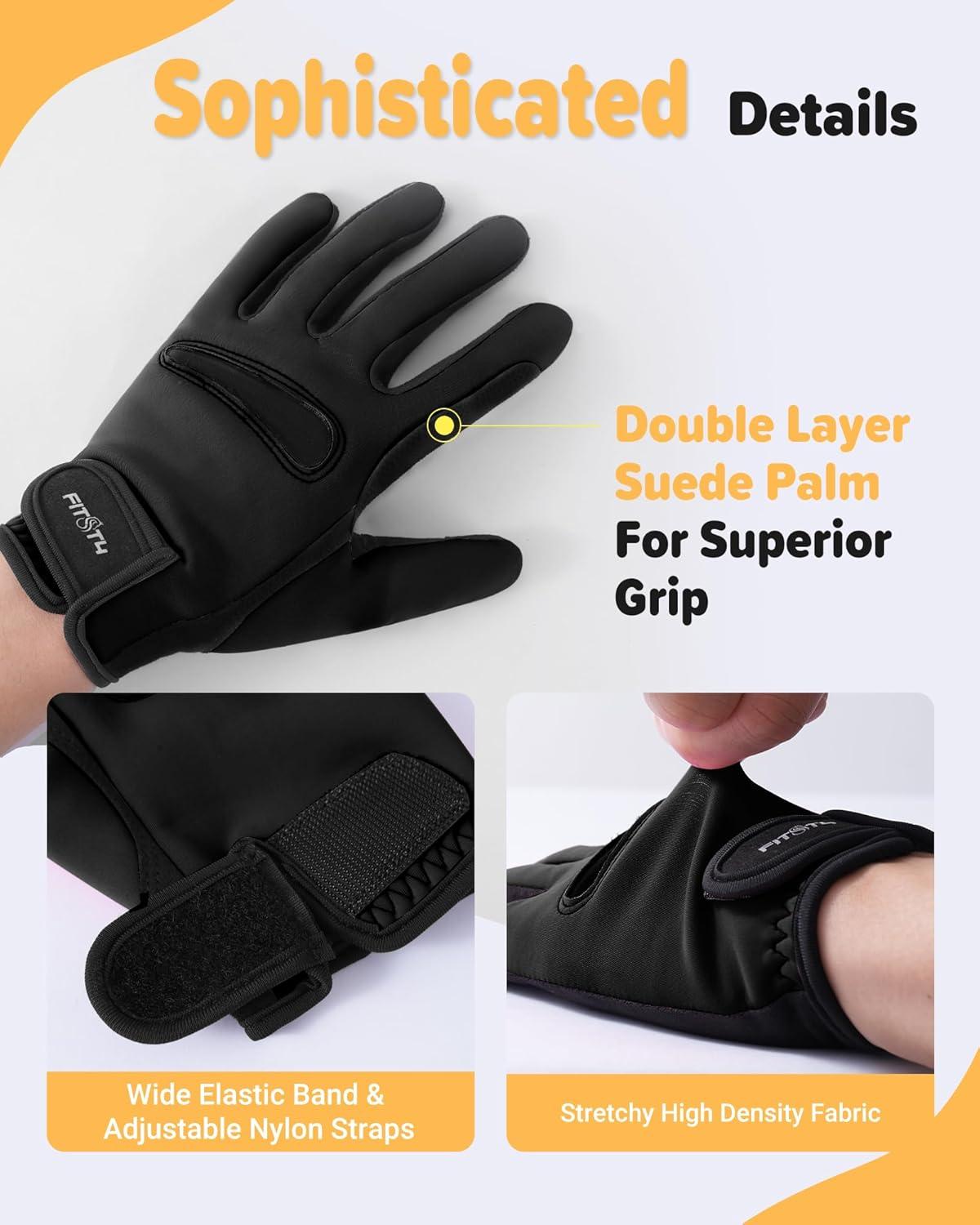 image:imageFitsT4 Sports Kids Horse Riding Gloves Winter Equestrian Gloves Girls Boys Horseback Gloves for Youth Children Cycling BikingBlack