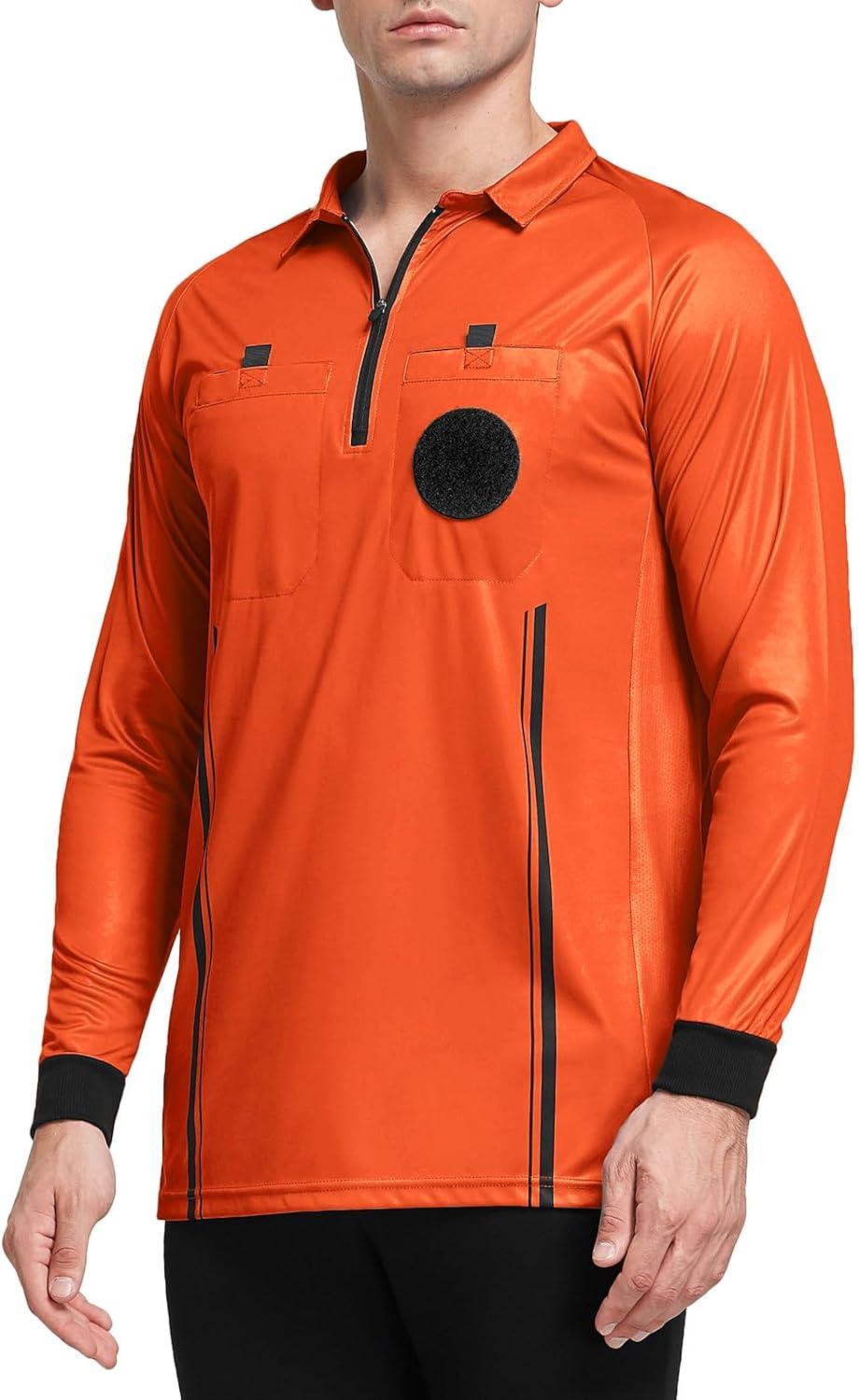 image:imageFitsT4 Sports Mens Pro Soccer Referee Jersey Long Sleeve Ref ShirtOrange