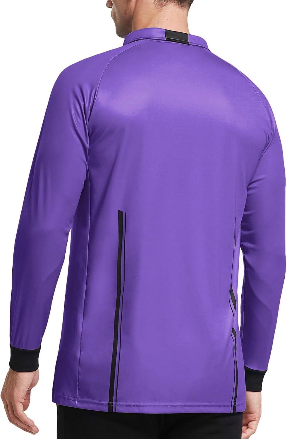 image:imageFitsT4 Sports Mens Pro Soccer Referee Jersey Long Sleeve Ref ShirtPurple