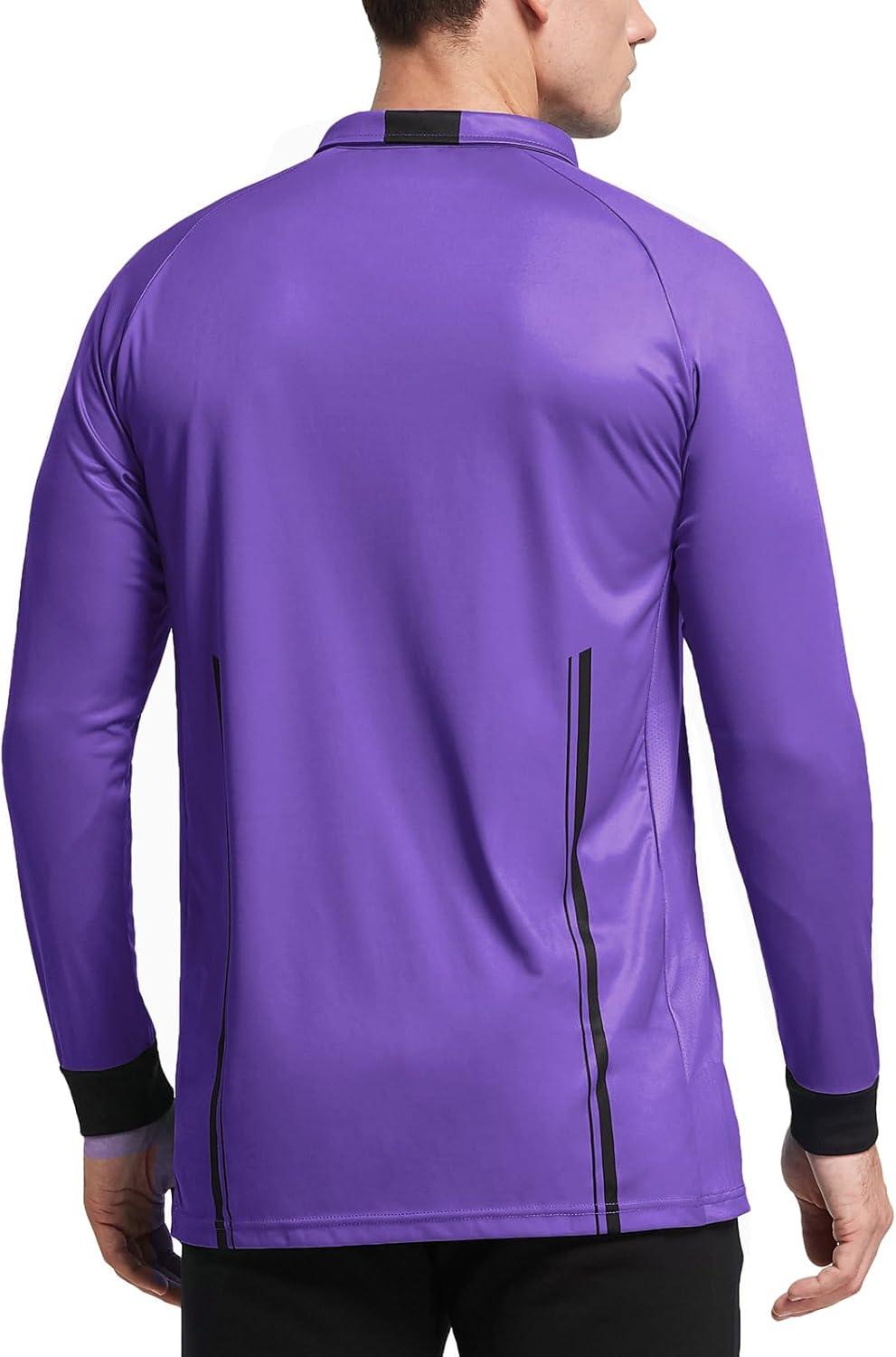 image:imageFitsT4 Sports Mens Pro Soccer Referee Jersey Long Sleeve Ref ShirtPurple