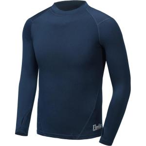 Youth Boys & Girls Compression Thermal Shirt Kids Fleece Undershirt Long Sleeve Mock Neck Top Cold Baseball Soccer Gear(Navy)