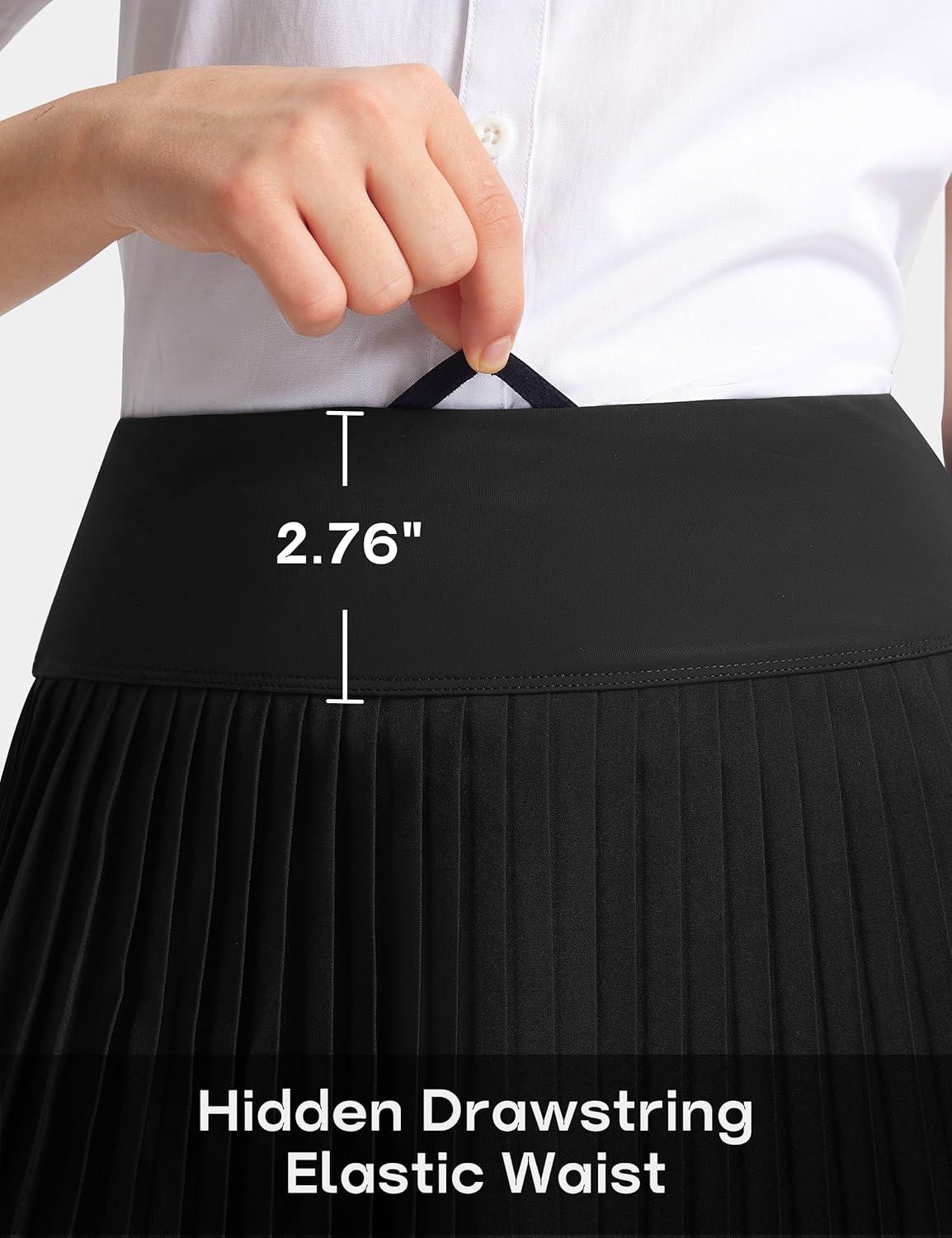 image:imageFitsT4 Sports Girls Uniform Skirts Pleated Tennis Golf Skorts with Shorts amp Pockets Kids School Athletic SkortsBlack