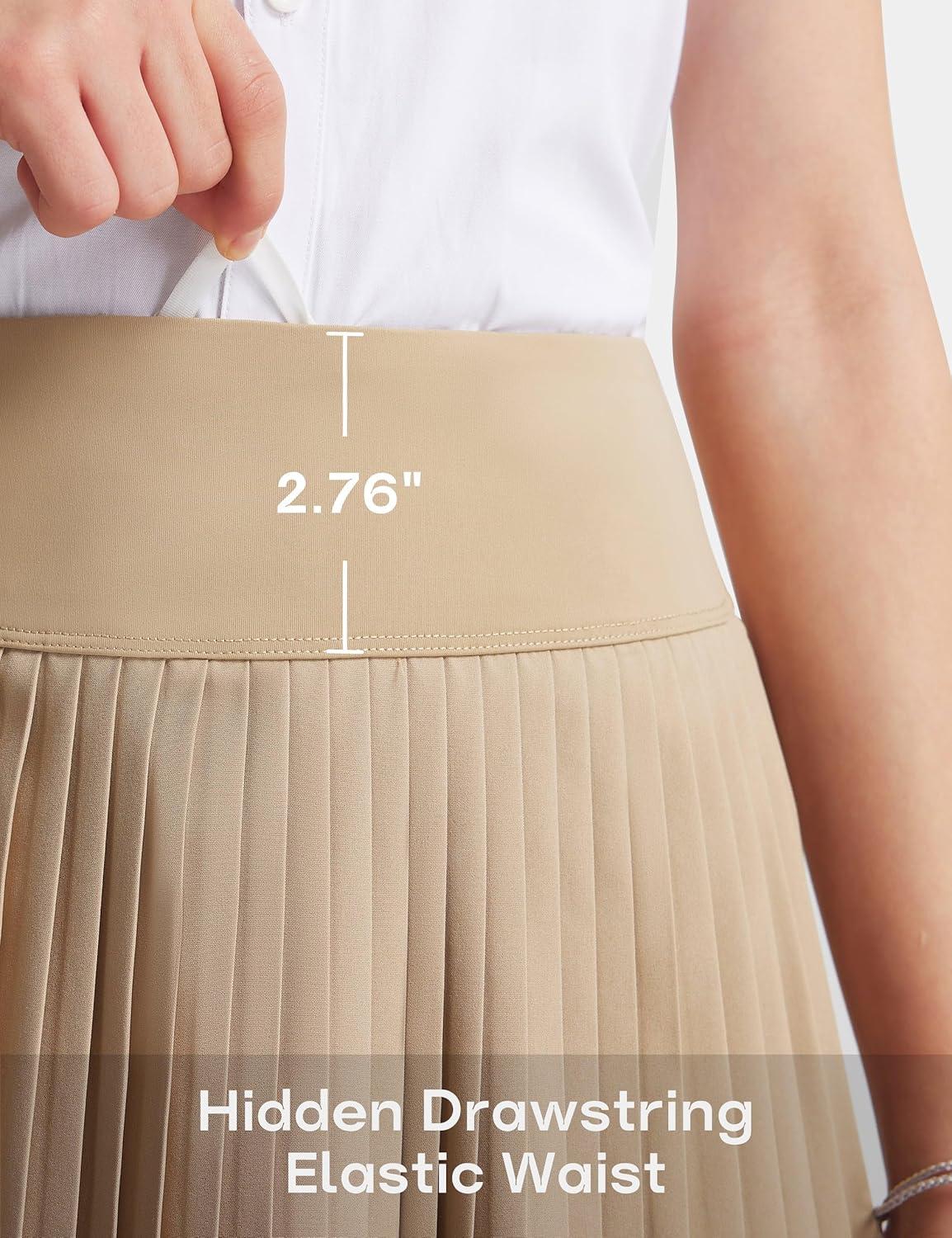 image:imageFitsT4 Sports Girls Uniform Skirts Pleated Tennis Golf Skorts with Shorts amp Pockets Kids School Athletic SkortsKhaki