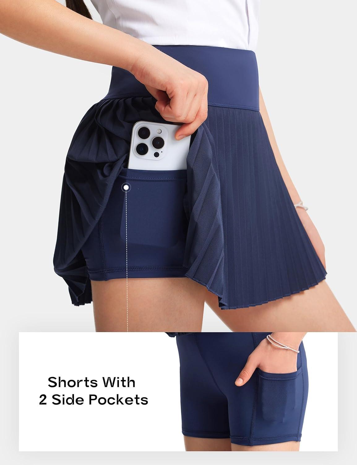 image:imageFitsT4 Sports Girls Uniform Skirts Pleated Tennis Golf Skorts with Shorts amp Pockets Kids School Athletic SkortsNavy