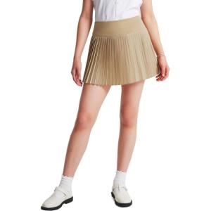 FitsT4 Sports Girls Uniform Skirts Pleated Tennis Golf Skorts with Shorts & Pockets Kids School Athletic Skorts(Khaki)