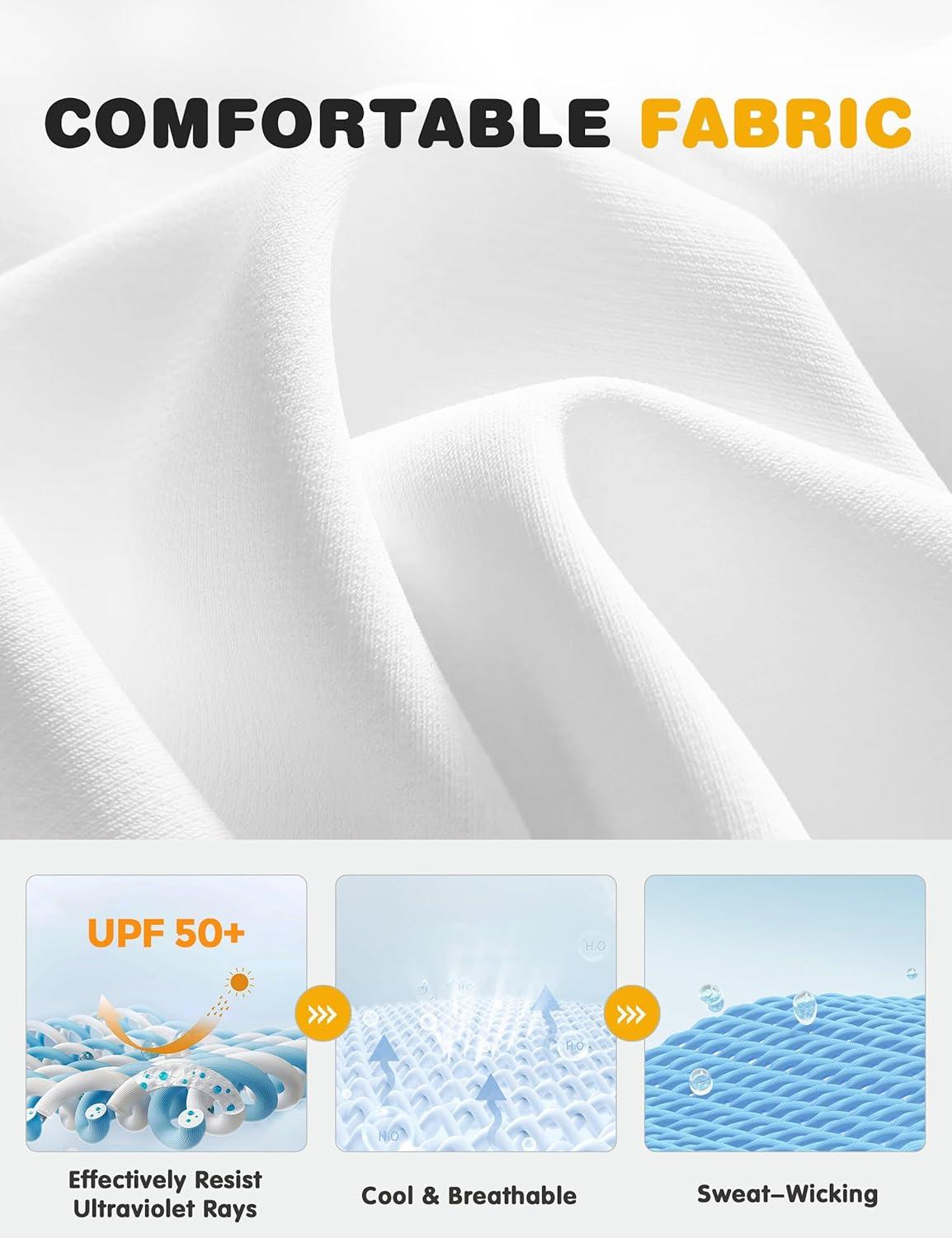 image:imageFitsT4 Sports Girls Sun Shirts Long Sleeve Rash Guard UPF 50 UV Protection Swim TopsWhite