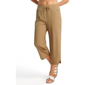 FitsT4 Sports Women’s Swim Capris 21″ UPF 50+ Beach Pants Quick Dry Modest Swimsuits Bathing Suit Bottoms with Zip Pockets(Tan)