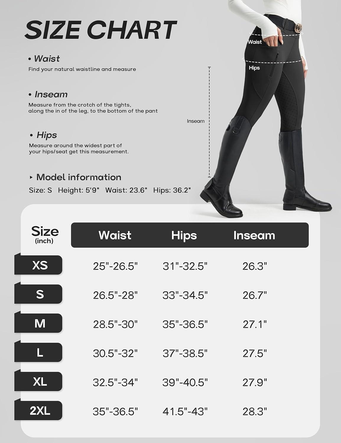 image:imageFitsT4 Sports Womens Horse Riding Pants Full Seat Equestrian Breeches High Waist Horseback Riding Tights with PocketsBlack