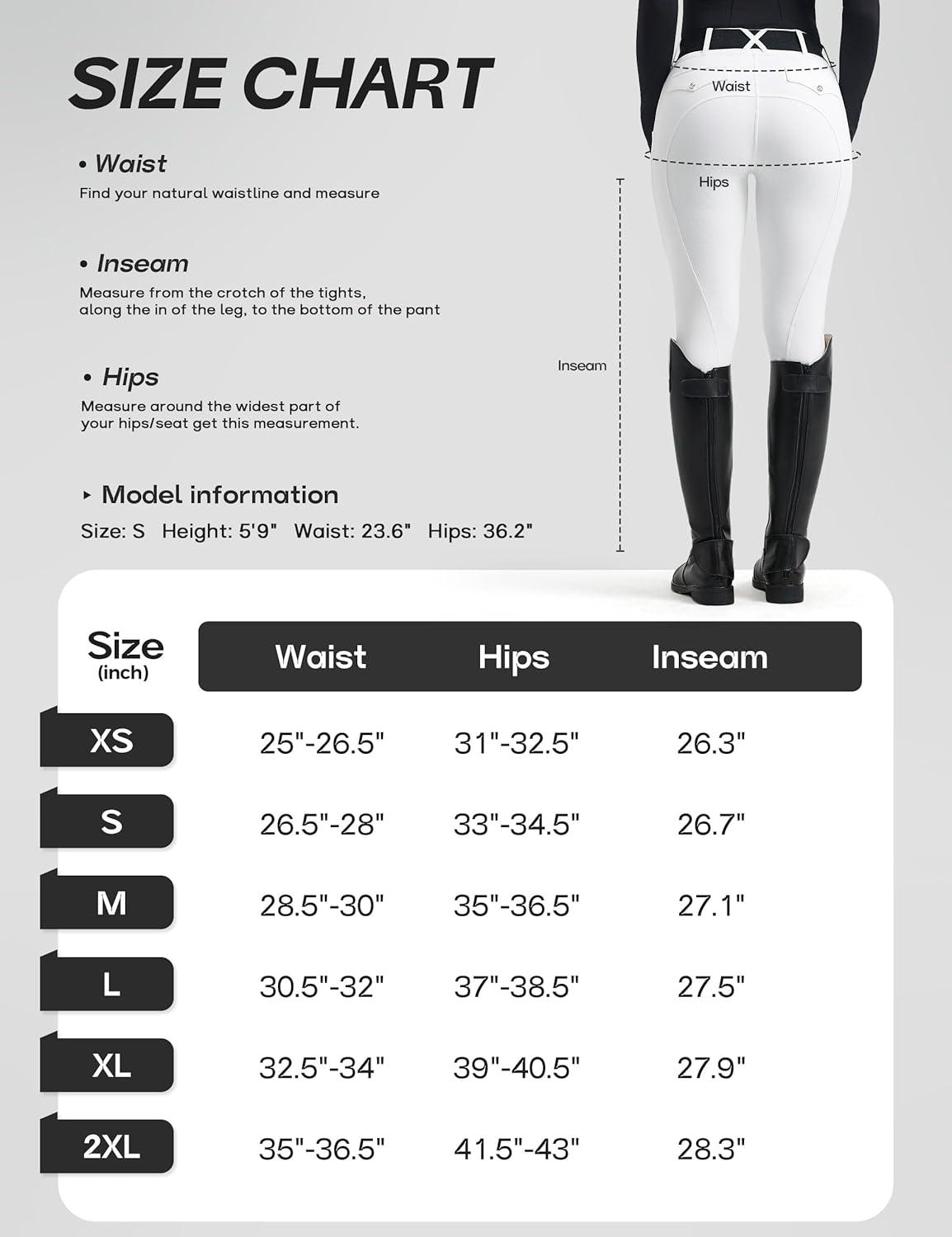 image:imageFitsT4 Sports Womens Horse Riding Pants Full Seat Equestrian Breeches High Waist Horseback Riding Tights with PocketsWhite