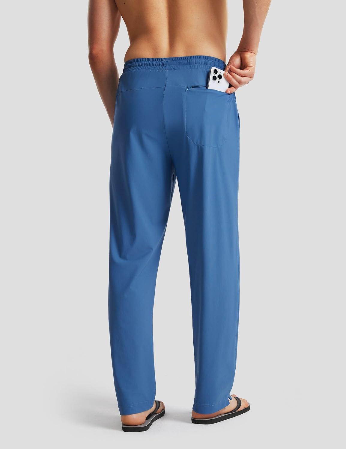 image:imageFitsT4 Sports Mens Beach Pants Swim Pants Loose Fit Quick Dry UPF 50 with Pockets Drawstring Waist for Yacht Daily WearBlue