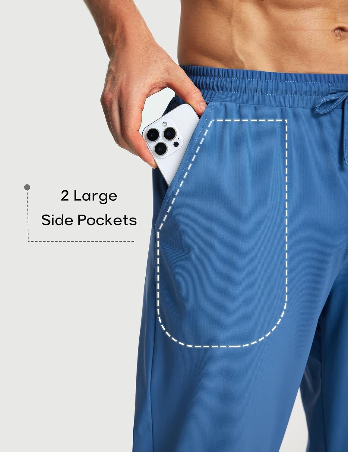 image:imageFitsT4 Sports Mens Beach Pants Swim Pants Loose Fit Quick Dry UPF 50 with Pockets Drawstring Waist for Yacht Daily WearBlue